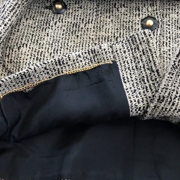 CARLISLE Beige Black Tweed Silk Blend Blazer Size 14 - Picture 7 of 10